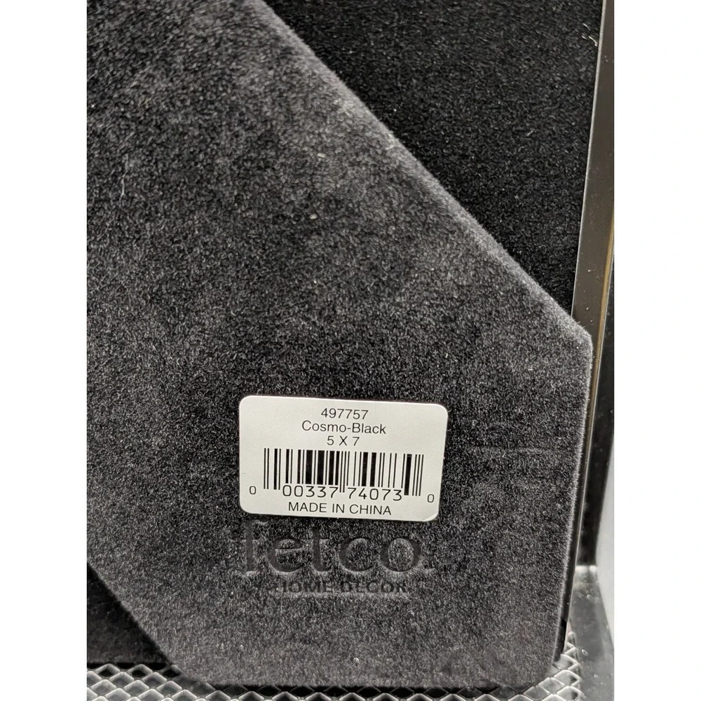 Fetco Home Decor 5 x 7 Picture Frame Black Silver Chrome New Old Stock